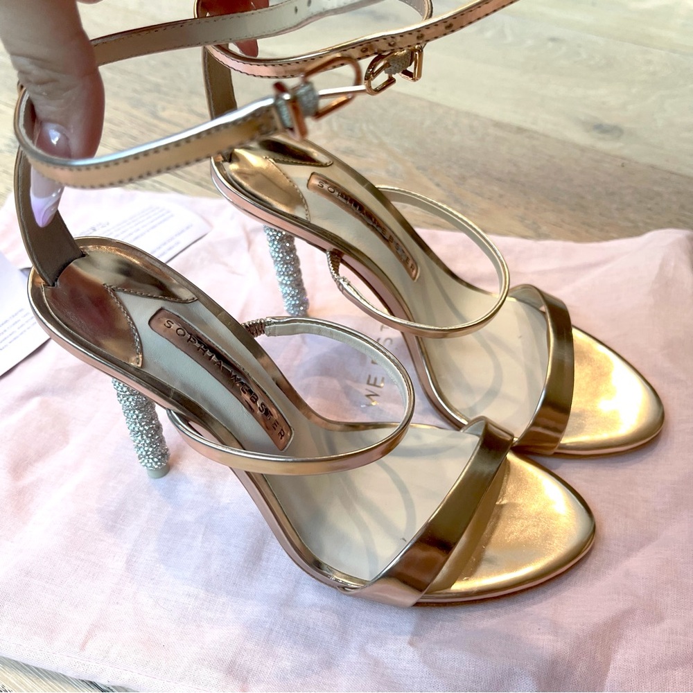 Sophia Webster Rose Gold Rosalind Chrystal 100mm Sandal Size EU 36 / US 5.5
